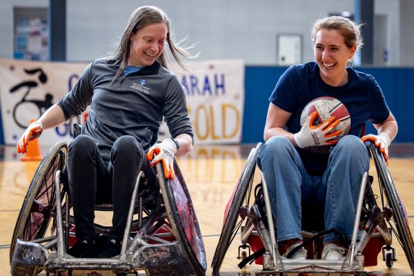 Paralympian Sarah Adam teaches occupational therapy students to play wheelchair Rugby