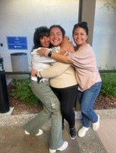 Cristyn Amaral (middle) with her Fieldwork educator Darlyn San Jose (right) and Physical Therapist Karen Soulette-Cea (left) during her Level IIB Fieldwork experience.