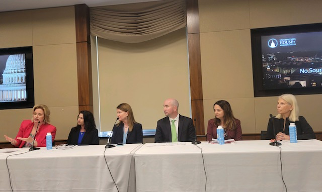 Six healthcare professionals participate in a panel on Capitol Hill on the value of Telehealth for OT, PT, Hearing and Speech.