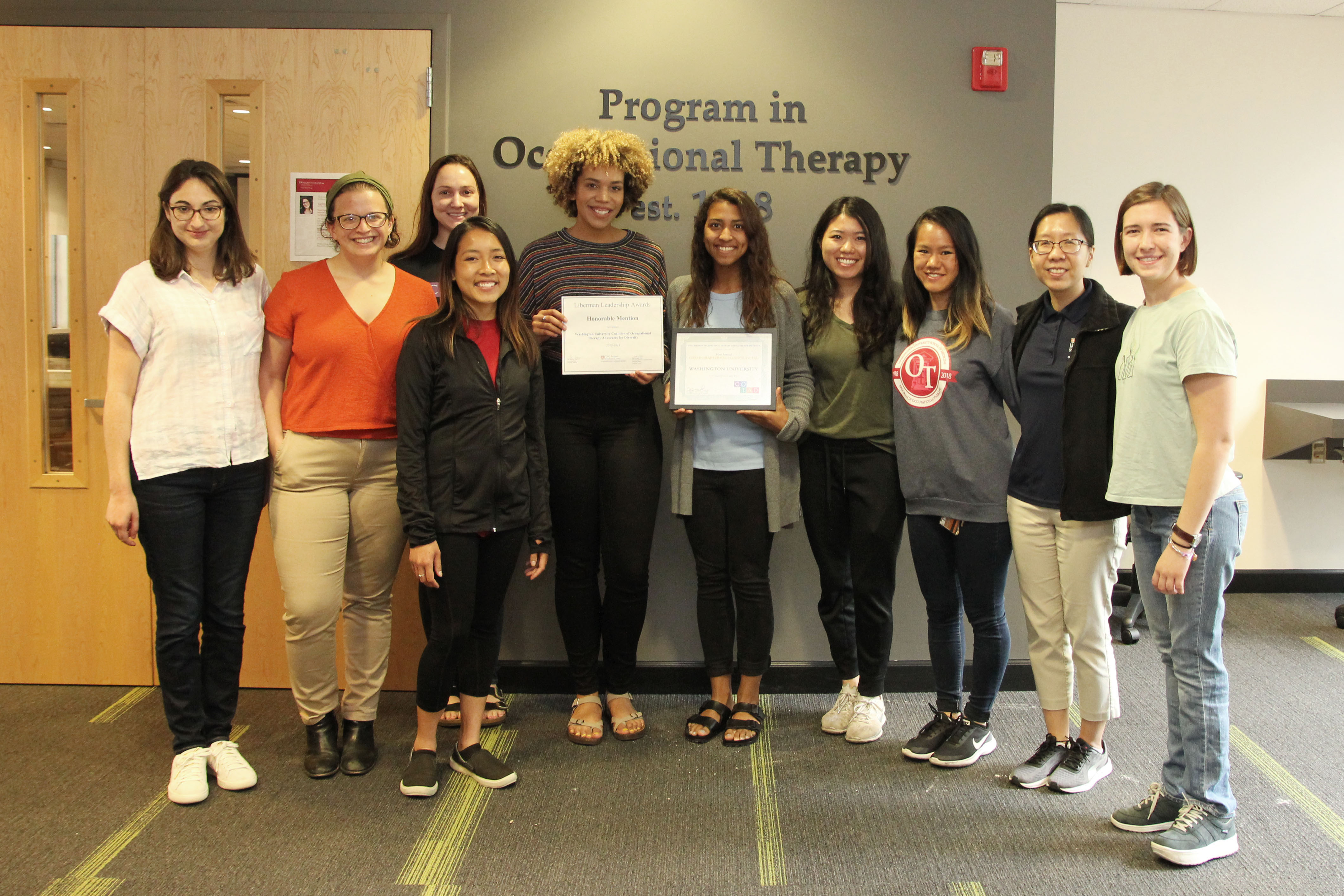 Student members of the Washington University Coalition of Occupational Therapy Advocates Chapter
