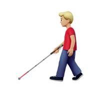 Blind man with walking cane emoji